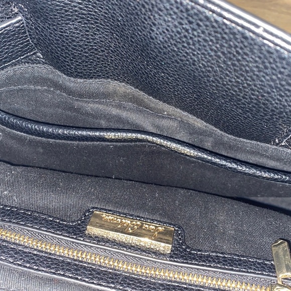 Sam Edelman Terri flap black leather snakeskin detail hand bag/purse - Picture 13 of 16